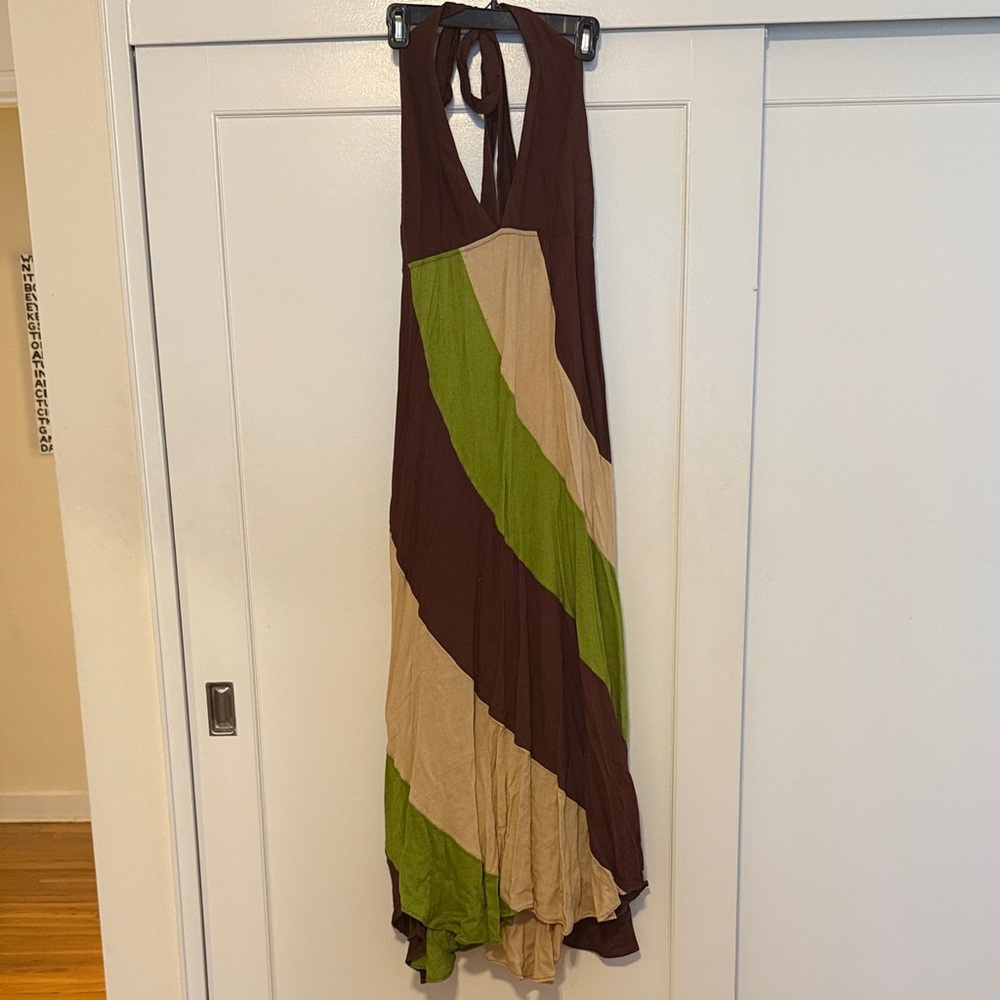 Free People Striped Maxi Dress in Earth Tones